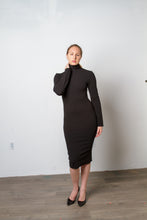 Load image into Gallery viewer, Black long sleeve turtle neck dress