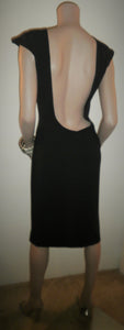 Black Low U- Back Slim Dress